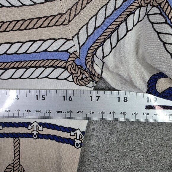 Womens Talbots Petites Nautical Rope Print Top 3/4 Sleeve Rayon Spandex Blend S - Picture 5 of 7